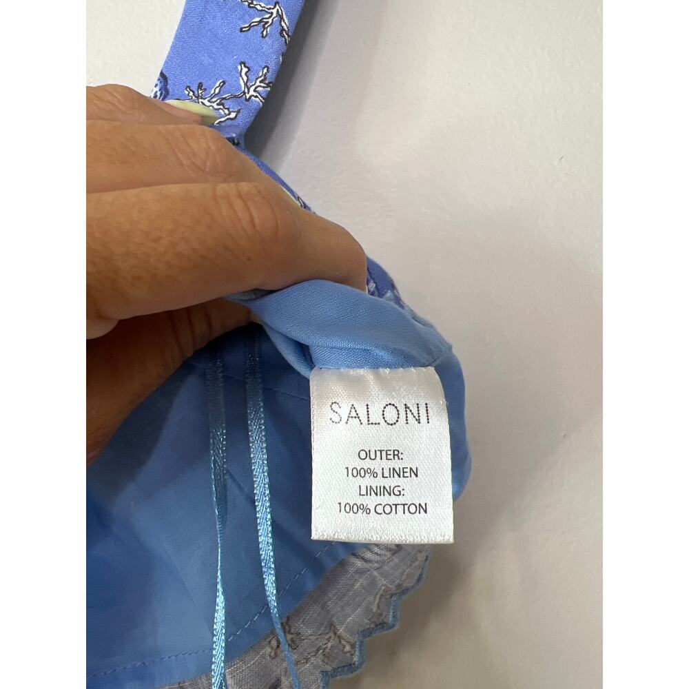 NWT Saloni Meadow Square Neckline Shell Print Twill Cami Top Women's Blue Sz: 4 - Picture 8 of 10